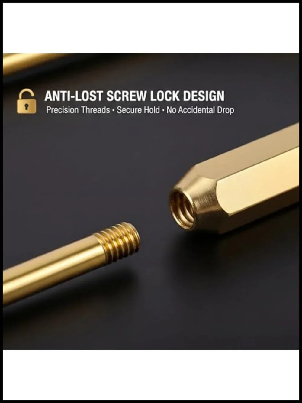8-Pack Solid Brass Key Rings with Screw Lock & 10 O-Rings